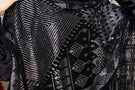 Modern Black and Silver Assuit Shawl With Mixed Motif Design