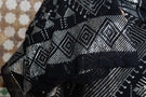 Modern Black and Silver Assuit Shawl With Mixed Motif Design