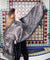 Modern Black and Silver Assuit Shawl with Diamond Matrix