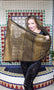 Modern Black and Gold Assuit Shawl With Mixed Diamonds Design