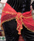 Assuit Beaded Hip Scarf/Sash Red with Gold Beads