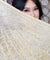 Modern White and Gold Assuit Shawl With Mixed Motif Design
