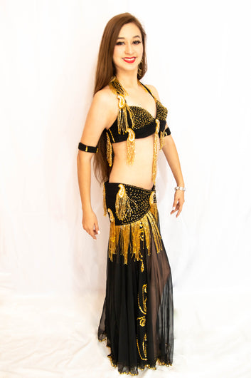 1940s Samia Gamal Style Classic Black & Golden