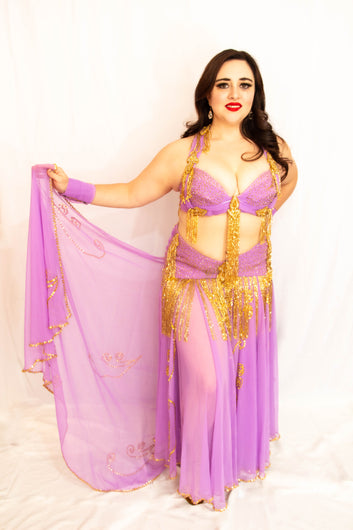 1940s Samia Gamal Style Costume - Lavendar & Gold