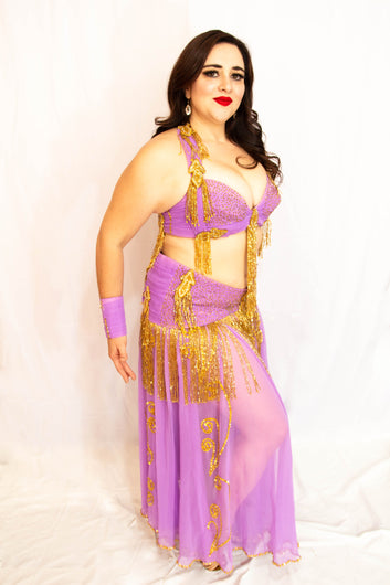 1940s Samia Gamal Style Lavendar & Gold