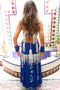 1940s Samia Gamal Style Costume - Royal Blue and Silver