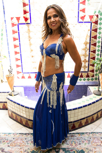 1940s Samia Gamal Style Royal Blue
