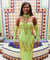 Wafaa Golden Lime Halter Dress