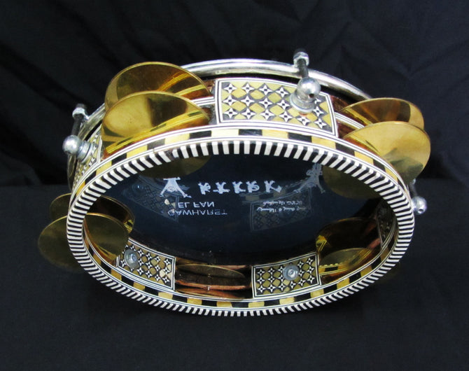 Wood Inlaid Tambourine