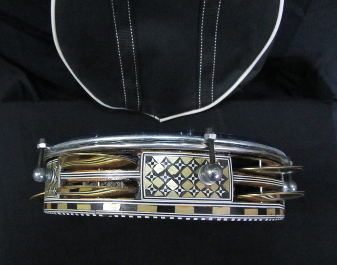 Wood Inlaid Tambourine