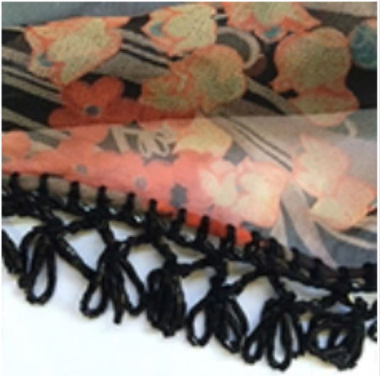 Classic Chiffon Beaded Hip Sash (multiple colors & prints available)